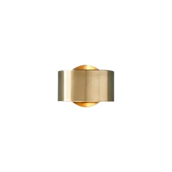 Minimalist 1-Light Brass Drum Wall Light