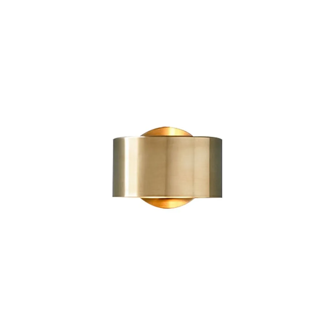 Minimalist 1-Light Brass Drum Wall Light