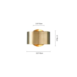 Minimalist 1-Light Brass Drum Wall Light