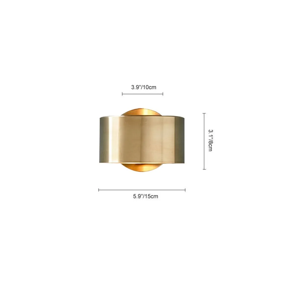 Minimalist 1-Light Brass Drum Wall Light