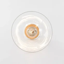 Minimalist 1-Light Clear Glass Saucer Semi Flush Mount