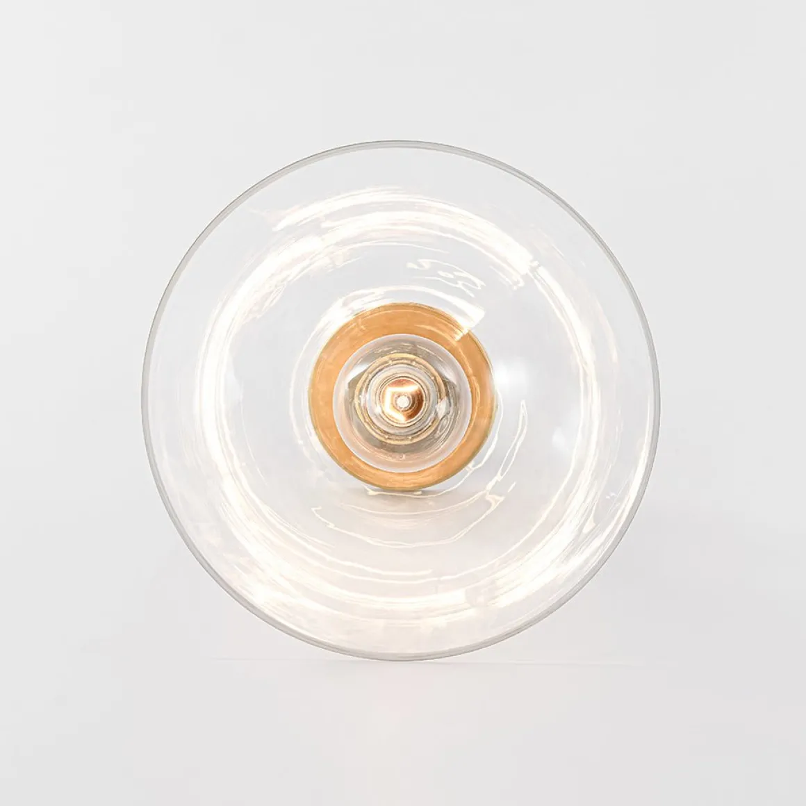 Minimalist 1-Light Clear Glass Saucer Semi Flush Mount