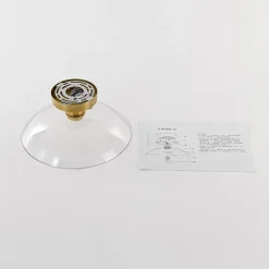 Minimalist 1-Light Clear Glass Saucer Semi Flush Mount