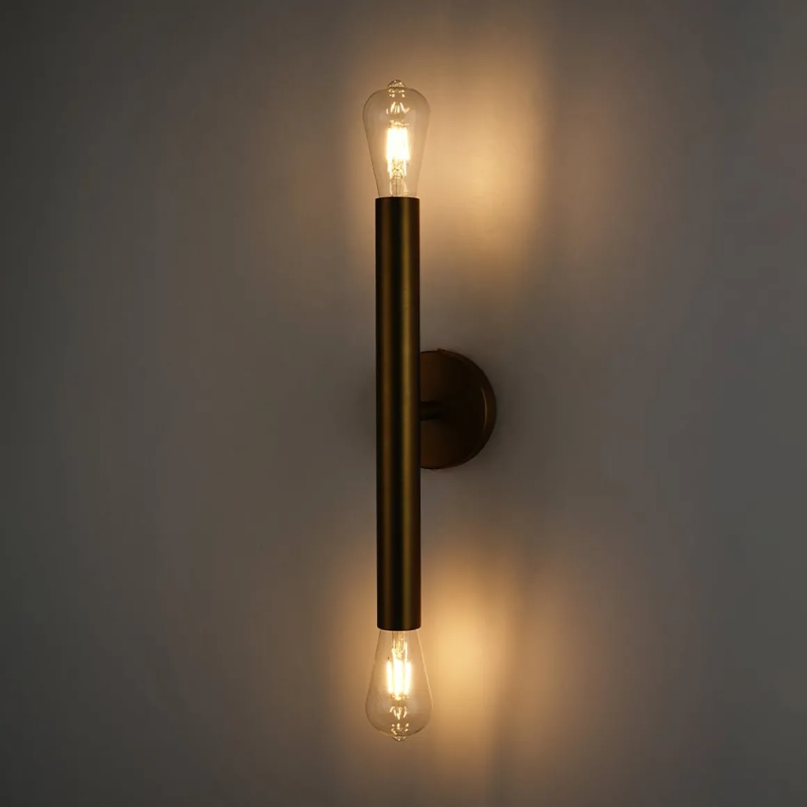 Minimalist 2-Light Linear Tube Vanity Wall Sconce