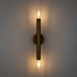 Minimalist 2-Light Linear Tube Vanity Wall Sconce