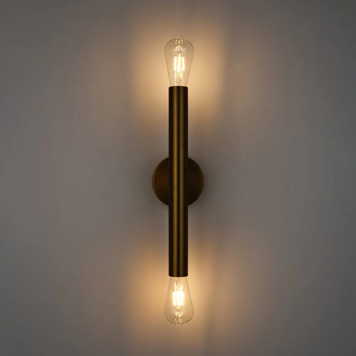 Minimalist 2-Light Linear Tube Vanity Wall Sconce