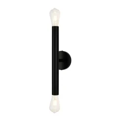 Minimalist 2-Light Linear Tube Vanity Wall Sconce