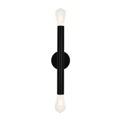 Minimalist 2-Light Linear Tube Vanity Wall Sconce
