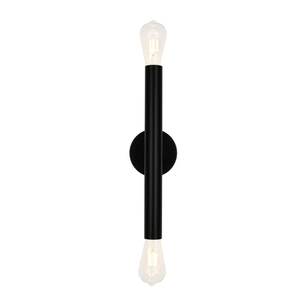 Minimalist 2-Light Linear Tube Vanity Wall Sconce