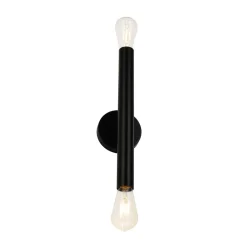 Minimalist 2-Light Linear Tube Vanity Wall Sconce