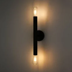 Minimalist 2-Light Linear Tube Vanity Wall Sconce