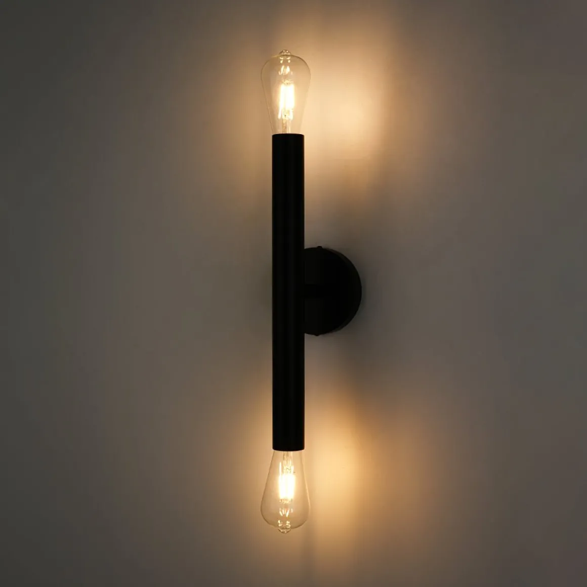 Minimalist 2-Light Linear Tube Vanity Wall Sconce