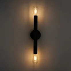 Minimalist 2-Light Linear Tube Vanity Wall Sconce