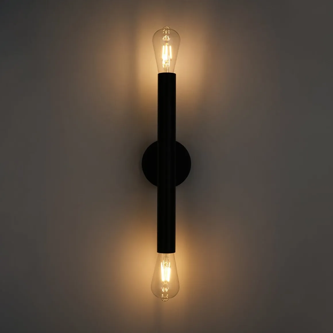 Minimalist 2-Light Linear Tube Vanity Wall Sconce
