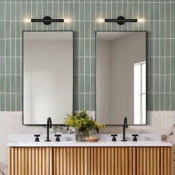 Minimalist 2-Light Linear Tube Vanity Wall Sconce