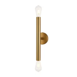 Minimalist 2-Light Linear Tube Vanity Wall Sconce