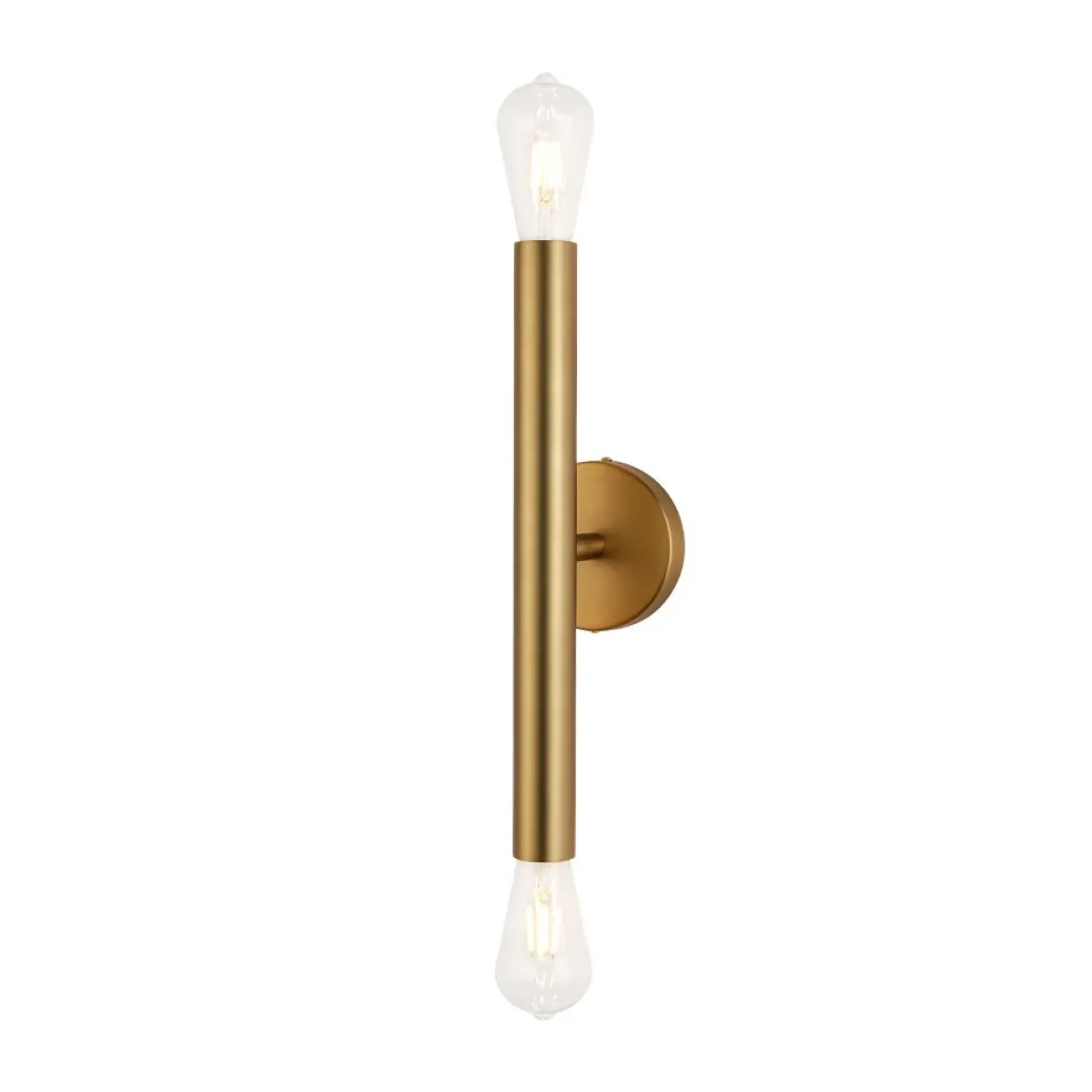 Minimalist 2-Light Linear Tube Vanity Wall Sconce