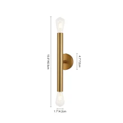 Minimalist 2-Light Linear Tube Vanity Wall Sconce