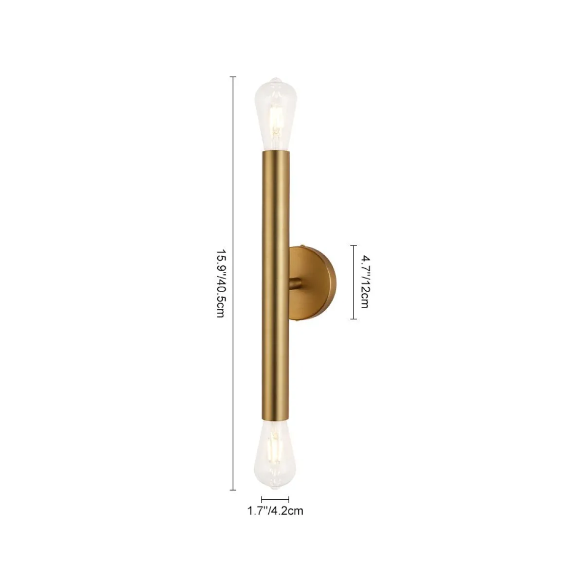 Minimalist 2-Light Linear Tube Vanity Wall Sconce