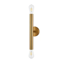 Minimalist 2-Light Linear Tube Vanity Wall Sconce