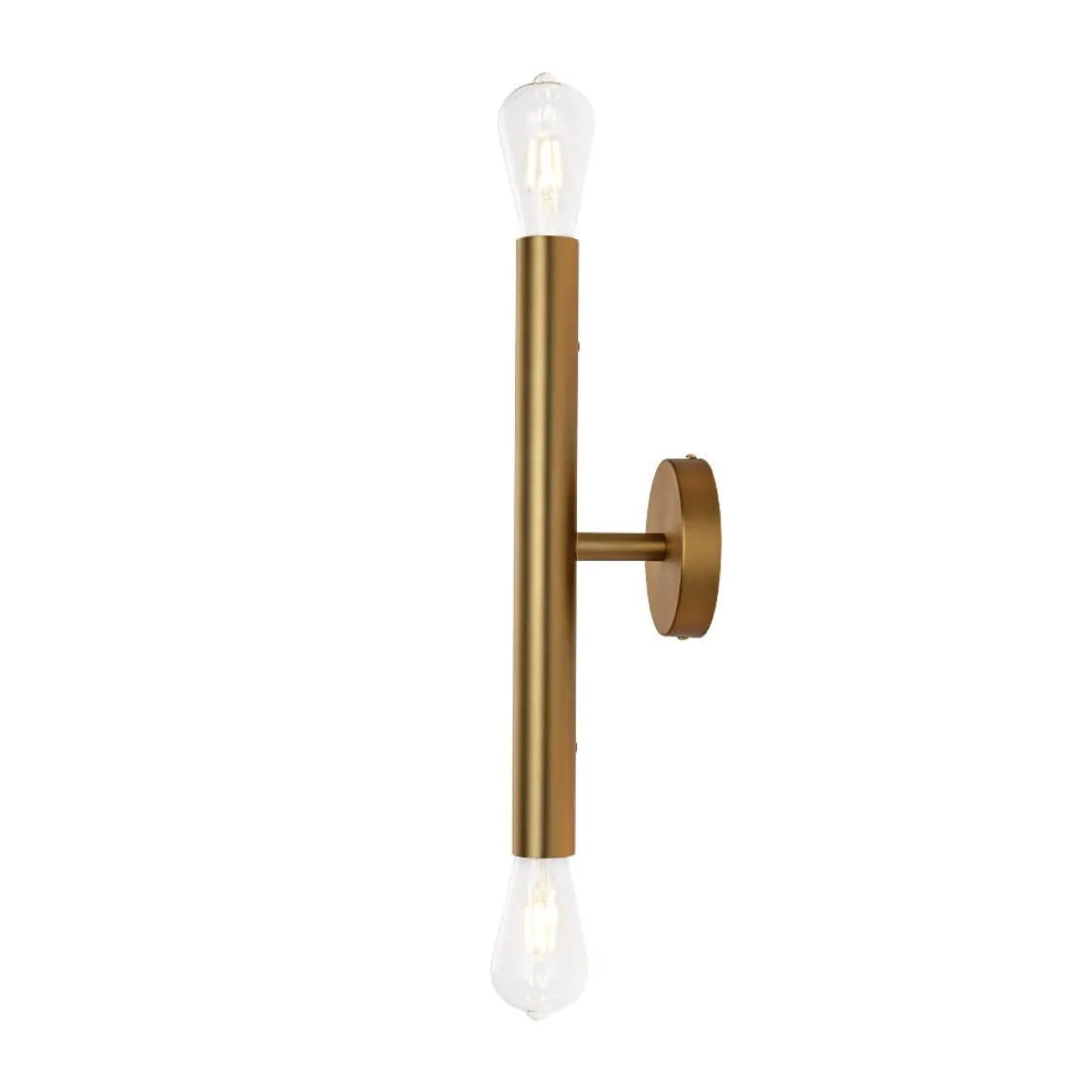Minimalist 2-Light Linear Tube Vanity Wall Sconce