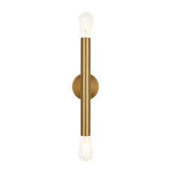 Minimalist 2-Light Linear Tube Vanity Wall Sconce