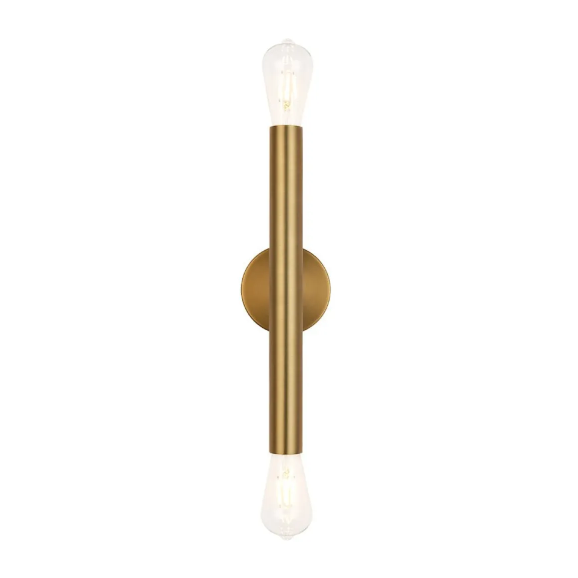 Minimalist 2-Light Linear Tube Vanity Wall Sconce