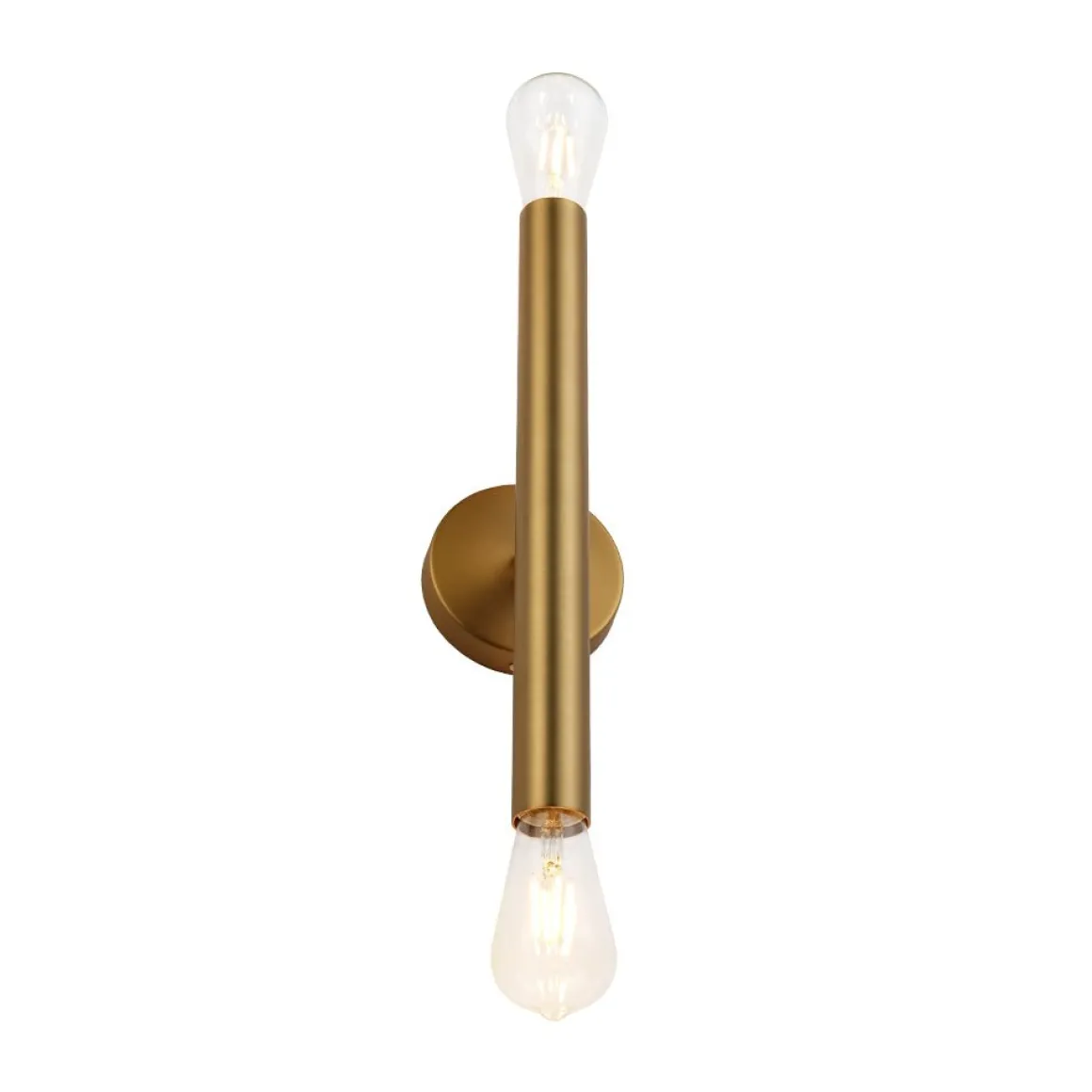 Minimalist 2-Light Linear Tube Vanity Wall Sconce