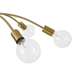 Minimalist 6-Light Metal Round Sputnik Swoop Chandelier