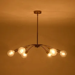 Minimalist 6-Light Metal Round Sputnik Swoop Chandelier