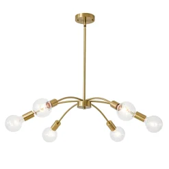 Minimalist 6-Light Metal Round Sputnik Swoop Chandelier