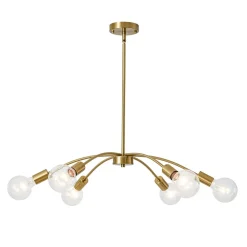Minimalist 6-Light Metal Round Sputnik Swoop Chandelier