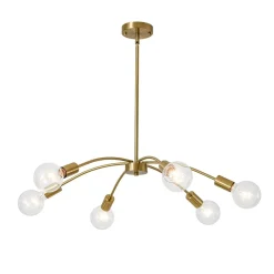 Minimalist 6-Light Metal Round Sputnik Swoop Chandelier