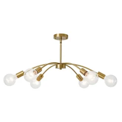Minimalist 6-Light Metal Round Sputnik Swoop Chandelier
