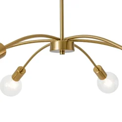 Minimalist 6-Light Metal Round Sputnik Swoop Chandelier
