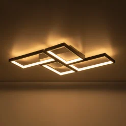 Minimalist 4-light Rectangular Dimmable LED Semi Flush Mount