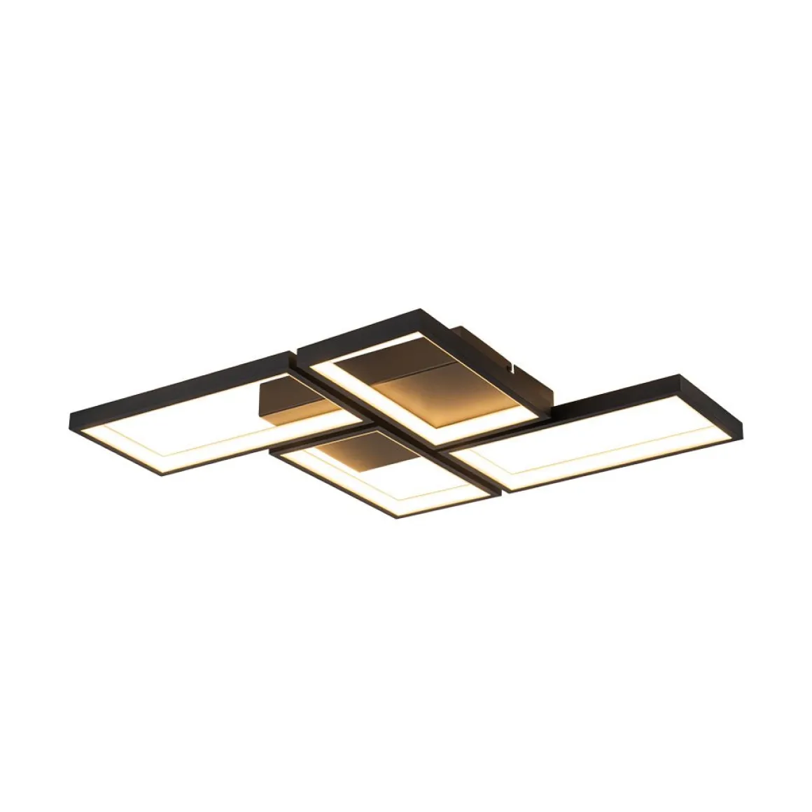 Minimalist 4-light Rectangular Dimmable LED Semi Flush Mount
