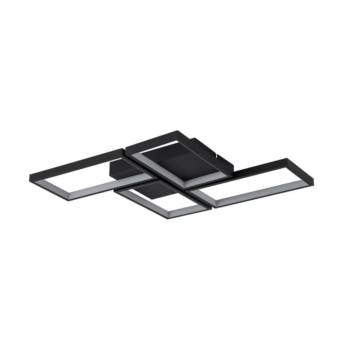 Minimalist 4-light Rectangular Dimmable LED Semi Flush Mount