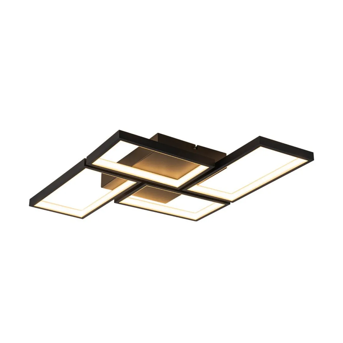 Minimalist 4-light Rectangular Dimmable LED Semi Flush Mount