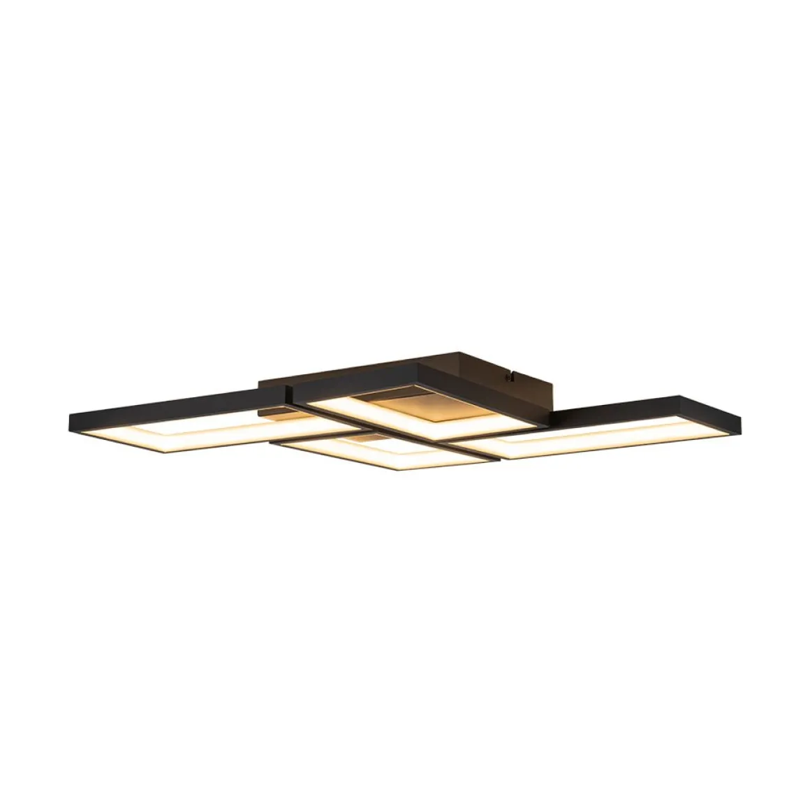 Minimalist 4-light Rectangular Dimmable LED Semi Flush Mount