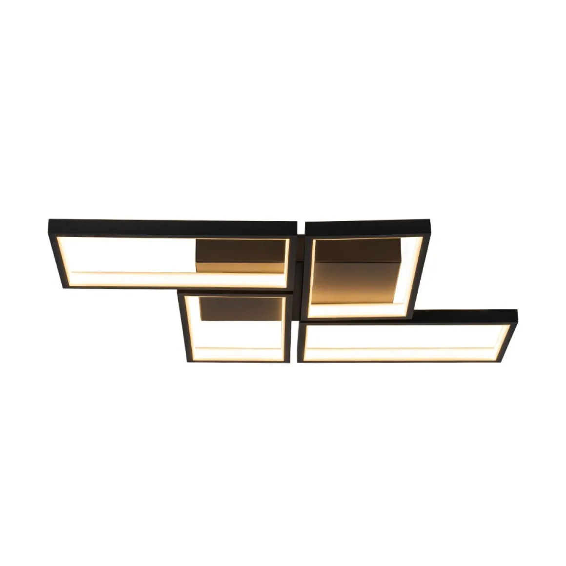 Minimalist 4-light Rectangular Dimmable LED Semi Flush Mount