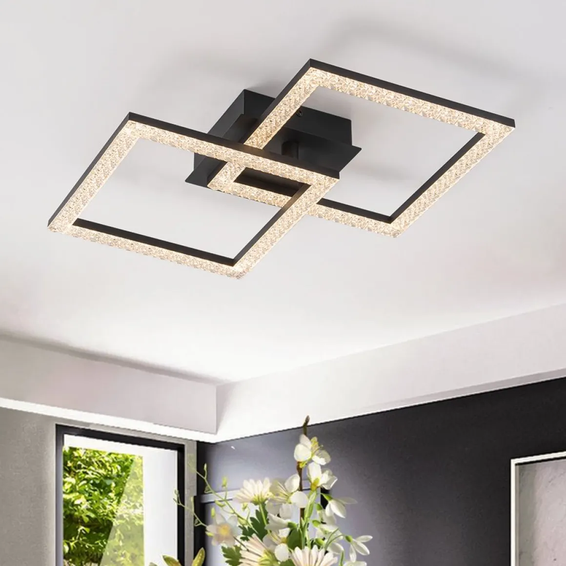Minimalist 2-light Square Dimmable LED Semi Flush Mount