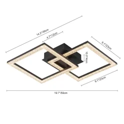 Minimalist 2-light Square Dimmable LED Semi Flush Mount