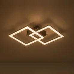 Minimalist 2-light Square Dimmable LED Semi Flush Mount