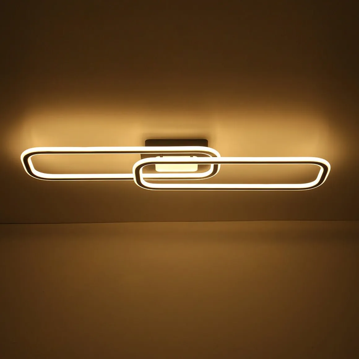 Minimalist Linear Rectangular Ring Dimmable LED Ceiling Light