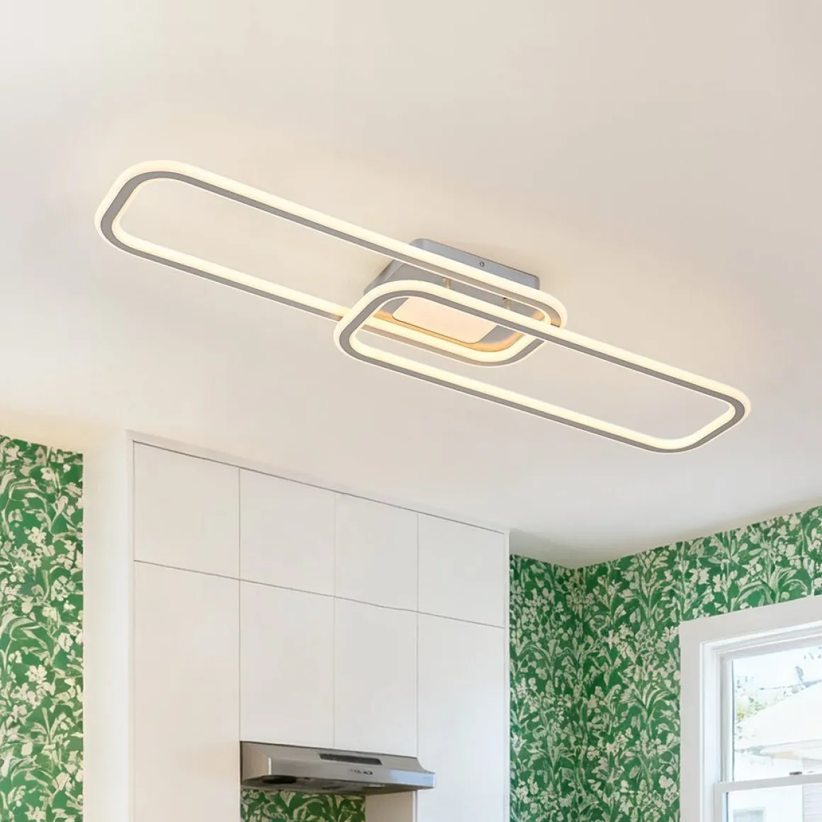 Minimalist Linear Rectangular Ring Dimmable LED Ceiling Light