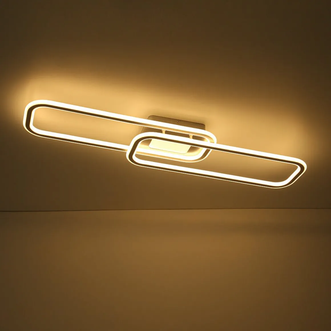 Minimalist Linear Rectangular Ring Dimmable LED Ceiling Light