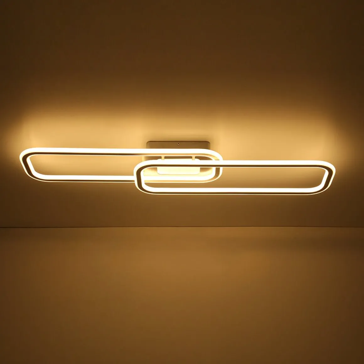 Minimalist Linear Rectangular Ring Dimmable LED Ceiling Light