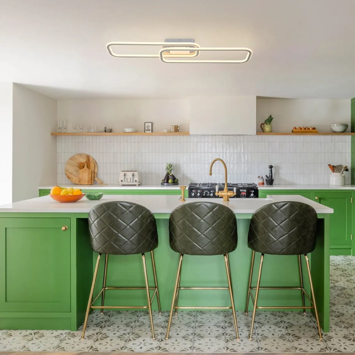 Minimalist Linear Rectangular Ring Dimmable LED Ceiling Light