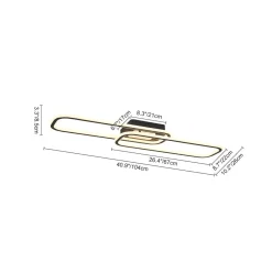 Minimalist Linear Rectangular Ring Dimmable LED Ceiling Light